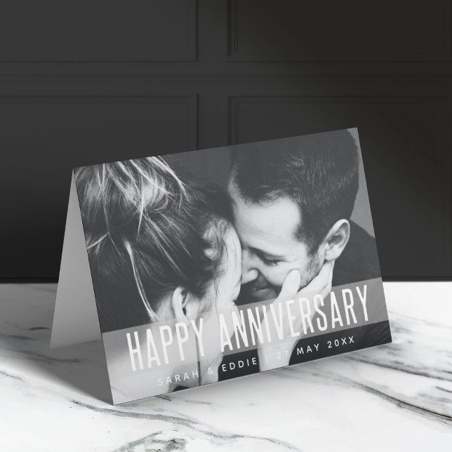 Carte Anniversaire moderne | Photo Love Happy Couples No (Créateur téléchargé)