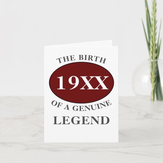 Carte Anniversaire Monogramme Nom initial Année Légende  (Devant)