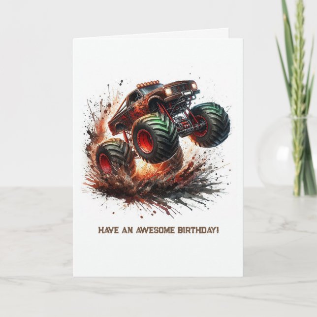 Carte Anniversaire Monster Truck (Devant)