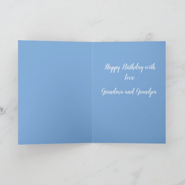 Carte Anniversaire Moose Whimsical bleu (Intérieur)