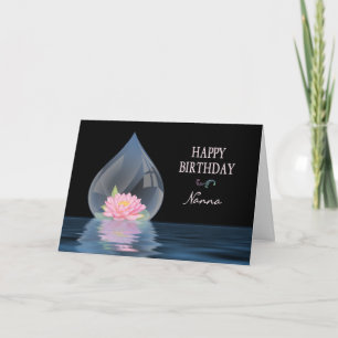 Carte ANNIVERSAIRE - Nanna - FLEURS LOTUS DANS L'EAU