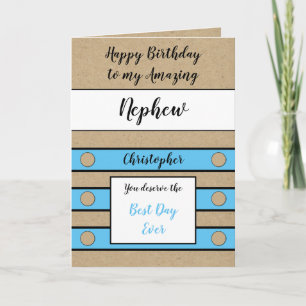 Carte Anniversaire Nephew meilleur jour jamais bleu rust