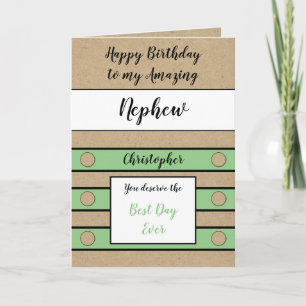 Carte Anniversaire Nephew meilleur jour jamais vert rust