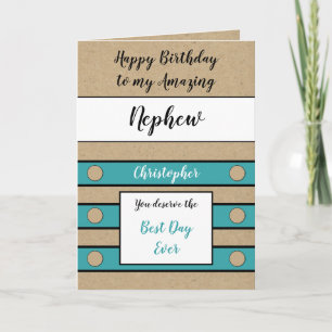 Carte Anniversaire Nephew meilleure journée jamais turqu