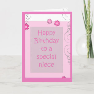 Carte Anniversaire - Niece Pink Daisy
