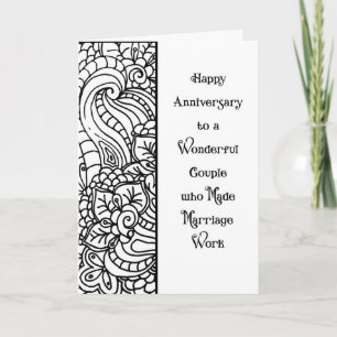 Carte Anniversaire Noir & Blanc