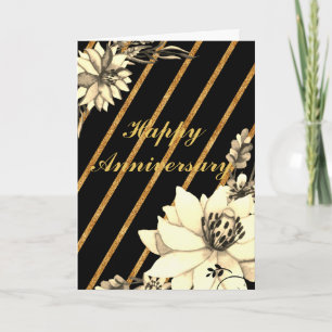 Carte Anniversaire Noir/Or