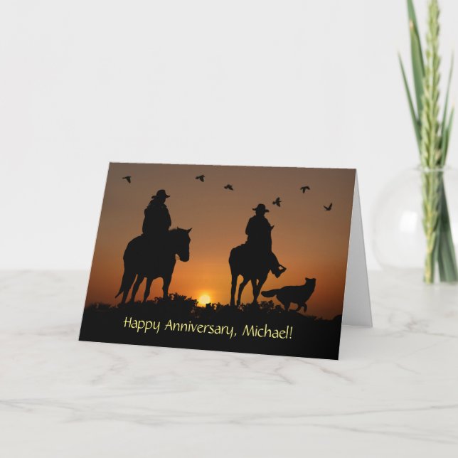 Carte Anniversaire Nom personnalisé Pays Western Cowboy (Devant)