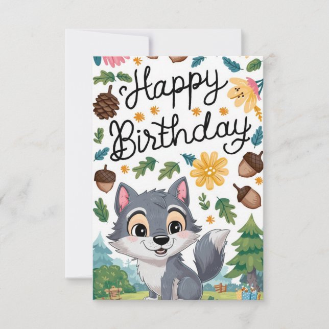 Carte Anniversaire numérique de Joty Woods Wolf (Devant)