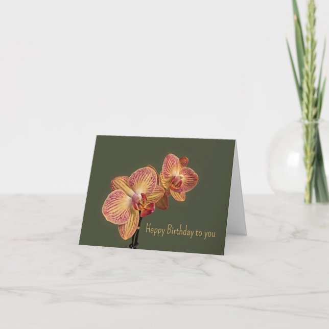 Carte Anniversaire Orchidée (Devant)