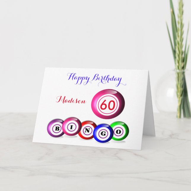 Carte Anniversaire orienté de bingo-test chanceux de (Devant)