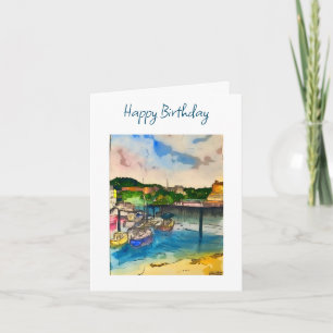 Carte Anniversaire original du port de Scarborough