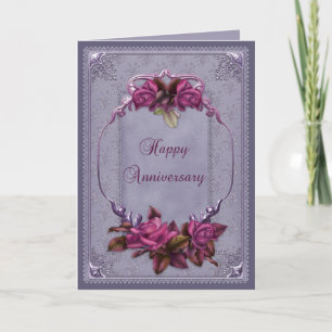 Carte Anniversaire ornemental de dentelle