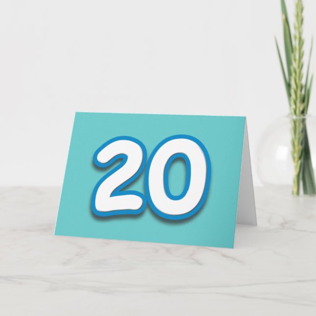 Carte Anniversaire ou anniversaire de 20 ans - ajoutez (Devant)