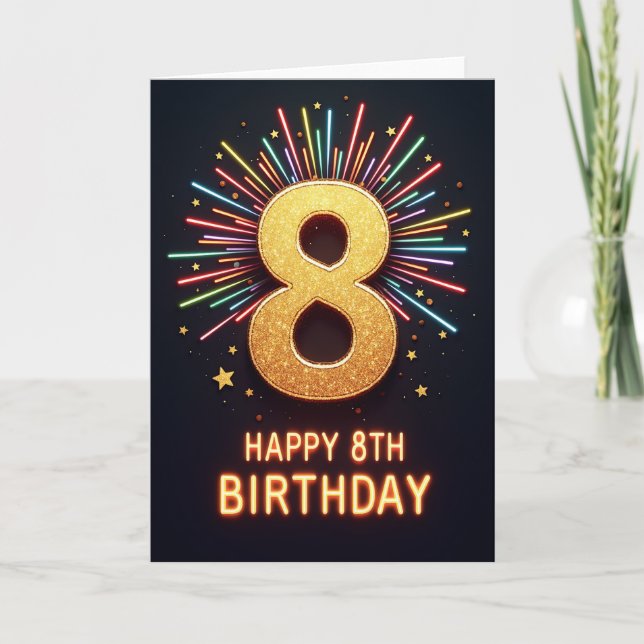 Carte Anniversaire Pailletée Étoilée (Devant)