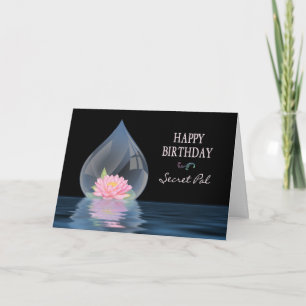 CARTE ANNIVERSAIRE - PAL SECRET - FLEURS LOTUS DANS L'EA