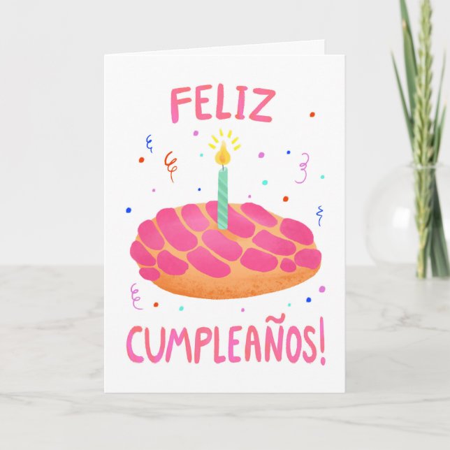 Carte Anniversaire Pan Dulce Concha en espagnol (Devant)