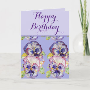Carte Anniversaire Pansy Purple Vintage Lavender F