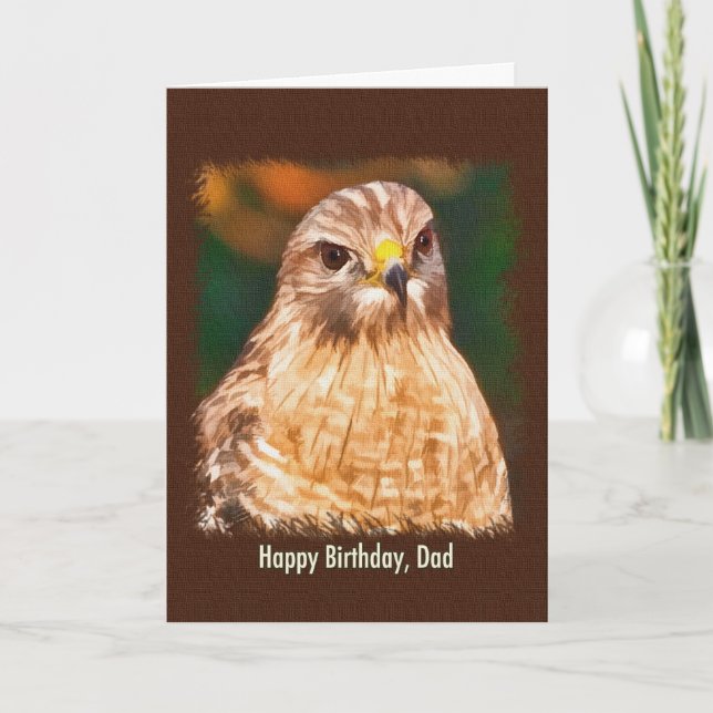 Carte Anniversaire, papa, Hawk à épaulettes (Devant)