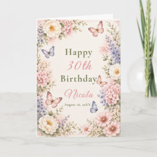 Carte Anniversaire Papillon Floral
