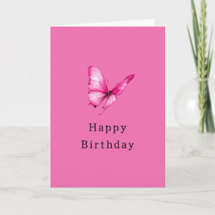 Carte Anniversaire Papillon Rose Chic Féminin
