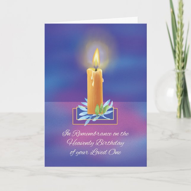 Carte Anniversaire paradisiaque Religieux Lumière Bougie (Devant)
