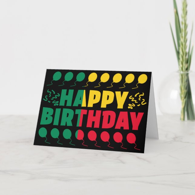 Carte Anniversaire Patriotique Drapeau du Bénin (Devant)