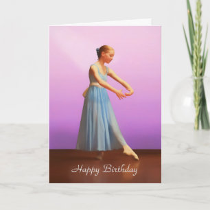 Carte Anniversaire, personnalisable, ballerine dans le