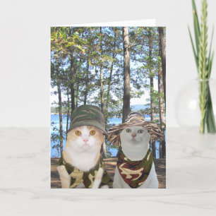 Carte Anniversaire Personnalisable Chasseur Amusant Chat