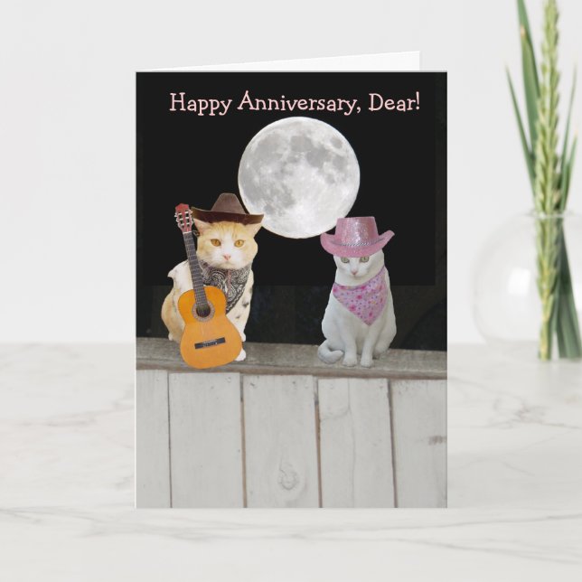 Carte Anniversaire personnalisable de chats amusants (Devant)