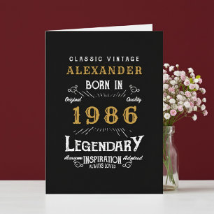 Carte Anniversaire Personnalisé 40 Ans Né en 1986 Vintag