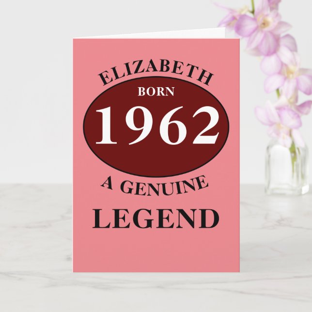 Carte Anniversaire personnalisé Ajouter le nom Année Né  (Orchidée)