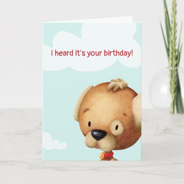 Carte Anniversaire personnalisé Amoureux des chiens mign (Devant)