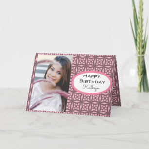 Carte Anniversaire personnalisé avec dentelle et photo