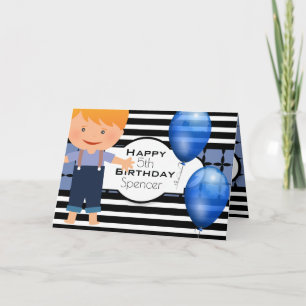 Carte Anniversaire personnalisé avec jeune garçon