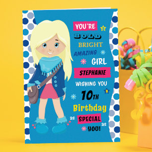 Carte Anniversaire personnalisé - Blonde Girl