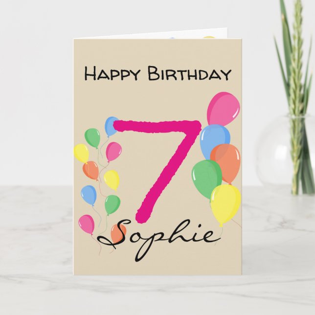 Carte Anniversaire personnalisé de 7 ans (Devant)