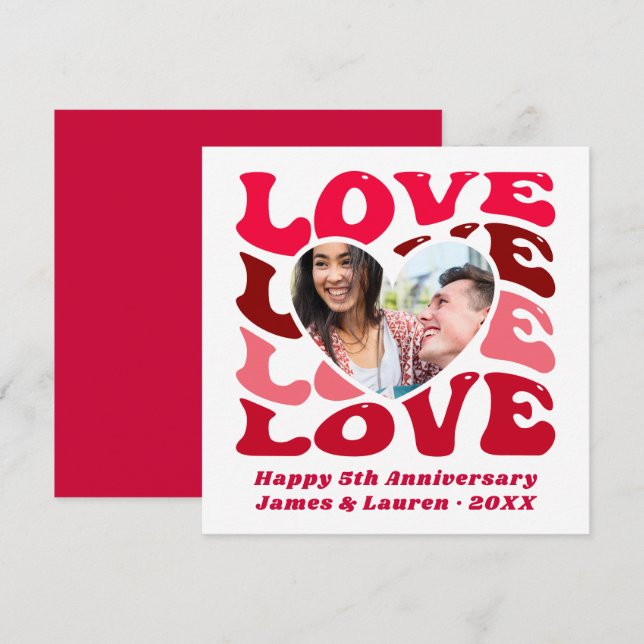 Carte Anniversaire personnalisé de deux photos (Devant / Derrière)