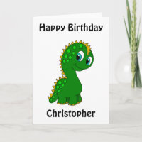 Anniversaire personnalisé de dinosaure mignon