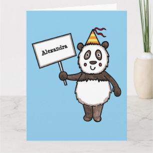Carte Anniversaire personnalisé de la fête du Panda
