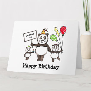 Carte Anniversaire personnalisé de la fête du Panda