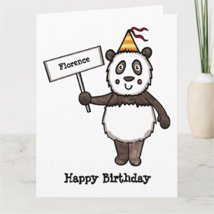 Carte Anniversaire personnalisé de la fête du Panda