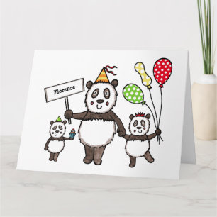 Carte Anniversaire personnalisé de la fête du Panda