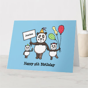Carte Anniversaire personnalisé de la fête du Panda