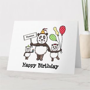 Carte Anniversaire personnalisé de la fête du Panda