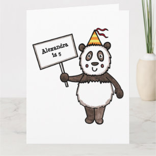 Carte Anniversaire personnalisé de la fête du Panda