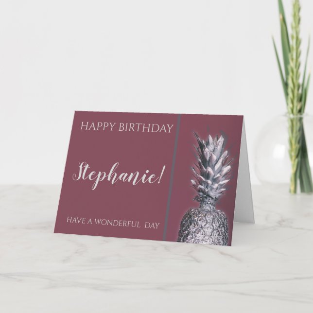 Carte Anniversaire personnalisé de l'ananas peint tropic (Devant)