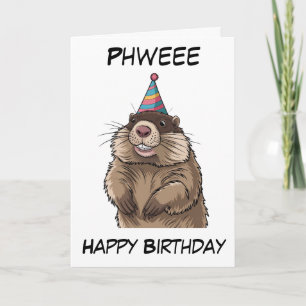 Carte anniversaire personnalisé de marmotte souriante