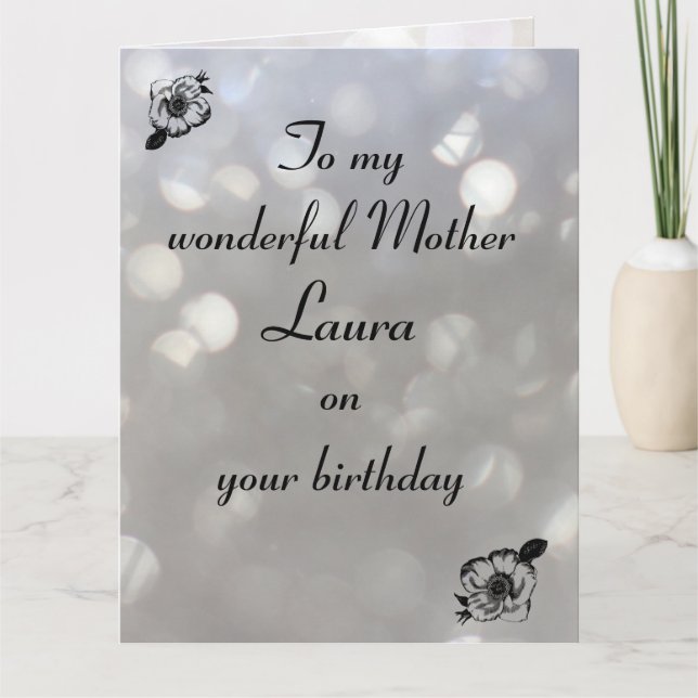 Carte Anniversaire personnalisé de mère (Devant)