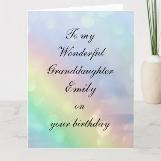 Carte Anniversaire personnalisé de petite-fille